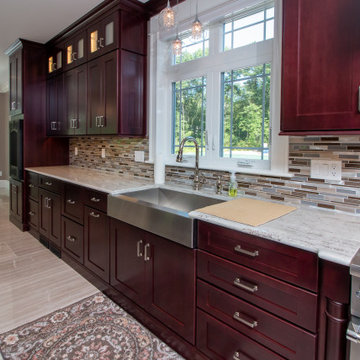 Transitional Cabico Unique Cherry Cordovan Kitchen Remodel with Butler’s Pantry