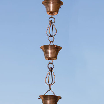 Large Cup Copper Rain Chains