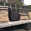 Jute Fabric Cushion, Vertical Stripes Design