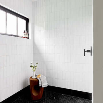 Modern White Brick Bathroom