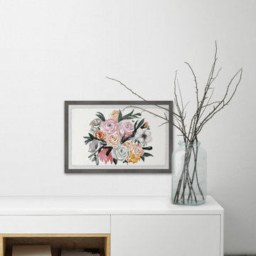 "Watercolor Flower Bouquet" Framed Painting Print