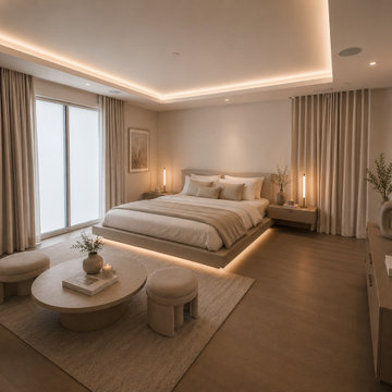 Luxury Contemporary Primary Bedroom with Custom Millwork