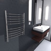 Radiant Large Hardwired Towel Warmer, Polished, Curved Bars