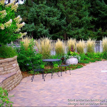Pool Patio Renovation - Massed Ornamental Grasses.  Minnesota Landscape Design.