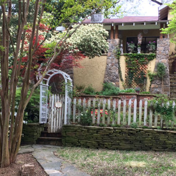 The completed front view of the house with porch
