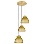 Innovations Lighting - Adirondack 3 Light Cord Hung Multi Pendant, Satin Gold, Satin Gold Metal - A truly dynamic fixture, the Ballston fits seamlessly amidst most d�cor styles. Its sleek design and vast offering of finishes and shade options makes the Ballston an easy choice for all homes.