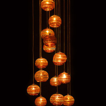 BLOWN GLASS GLOBE PENDANT LIGHTING