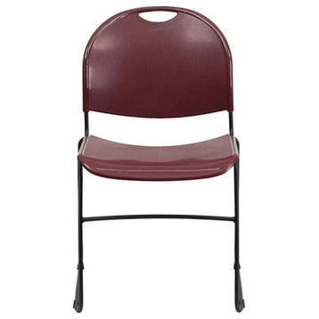Scranton & Co Stacking Chair with Black Frame in Burgundy