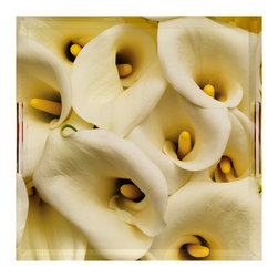 White Calla Lily Serving Tray - Serving Trays
