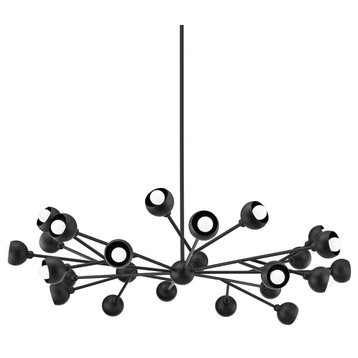 Colt, 24 Light Chandelier, Black Frame