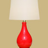Porcelain Table Lamp, Red