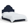 High Arched Bed With Border, Velvet Ink, California King
