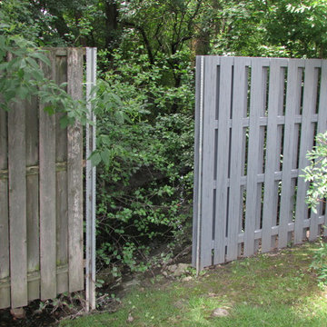 Wood Fence Replacement - Endwood Cellular PVC + PostMaster® Steel Fence Post
