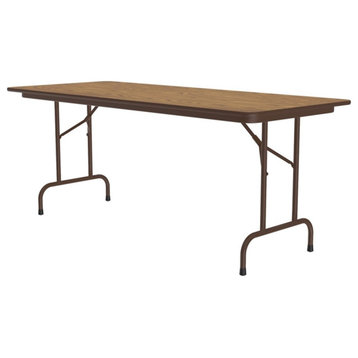 Correll CF Series 29x30" Traditional Wood Folding Table in Medium Oak