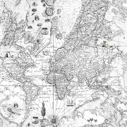 Treasure Hunt, Black and White - Wallpaper