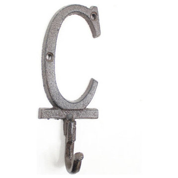 Cast Iron Letter C Alphabet Wall Hook 6''