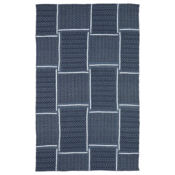 NuStory Camp Chairs Machine Woven Woven Area Rug in Indigo, 5'x8'