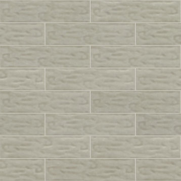 Shaw CS44X Geoscape - 4" x 16" Rectangle Brick Mosaic Wall Tile - - Taupe