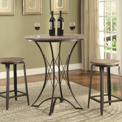 Coaster 100006 3-Piece Metal Base Counter Height Table and Stools Set - Dining Sets