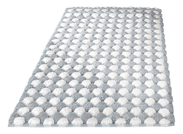 Silver Machine Washable Cotton Bathroom Rug Merida Contemporary Silver Machine Washable Cotton Bathroom Rug Merida Medium
