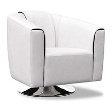 swivel chair white leather