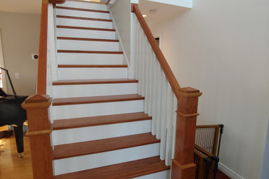 Inspiration for a contemporary staircase remodel in Boston