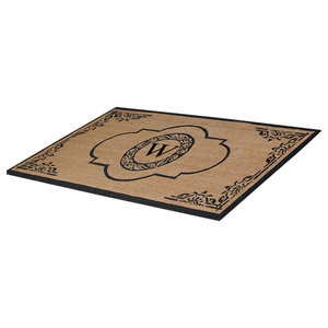 Welcome Greek Key Coir Brush Mat Contemporary Doormats By