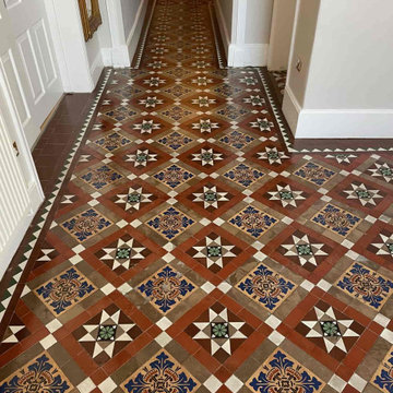 Detailed Classic Victorian Tiled Hallway Floor Restored in Shenstone