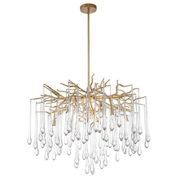 CWI LIGHTING 1094P26-6-620 6 Light Chandelier with Gold Leaf Finish