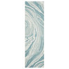 Kaleen Soleri Slr07-91 Organic and Abstract Rug, Teal, White, 5'3"x7'6"