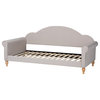 Baxton Studio Traditional Light Gray Fabric and Natural Brown Wood Twin Daybed