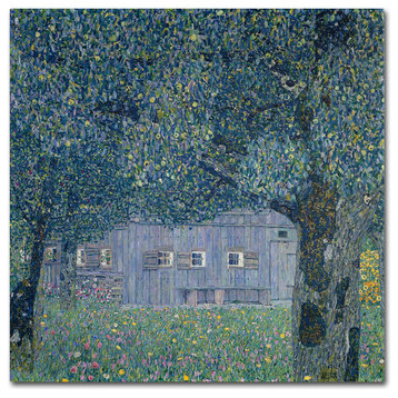 'Farmhouse In Upper Austria' Canvas Art by Gustav Klimt