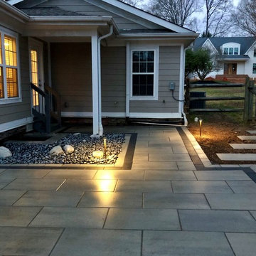Patio with Fire Pit & Seating, Landscape Lighting