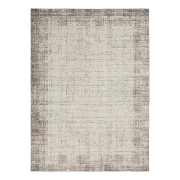 Nourison Elation Modern Abstract Ivory Gray 9'x12' Area Rug