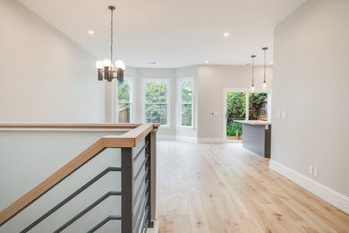 Light wood floor living room photo in San Francisco