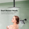 Dual Heads 12" Digital Display Shower System, Matte Black