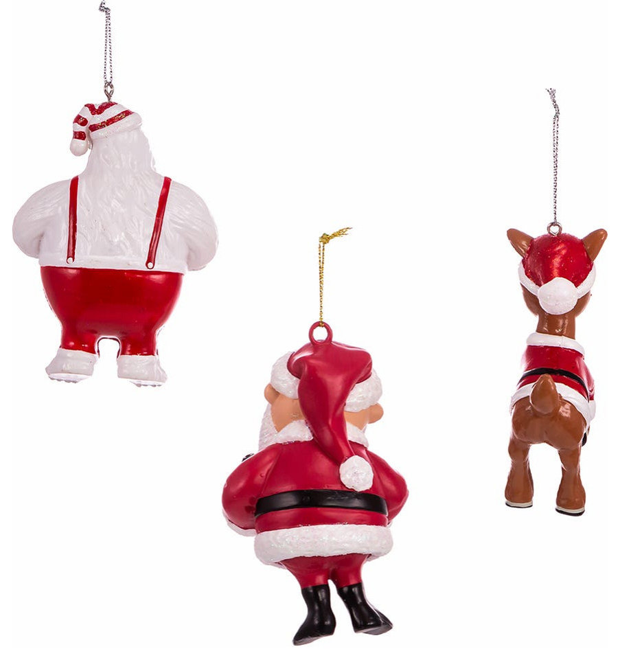 Kurt Adler Rudolph the Red Nose Reindeer Blow Mold Ornament, 3-Piece ...