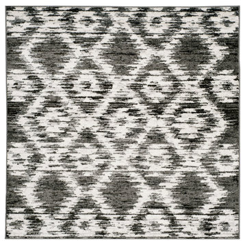 Safavieh Adirondack Collection ADR118 Rug, Charcoal/Ivory, 6' Square