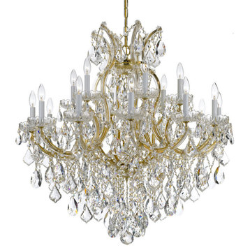 Maria Theresa 19 Light Clear Crystal Gold Chandelier