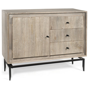 Camilo 3 Drawer Wood Accent Cabinet, Grey/Brown