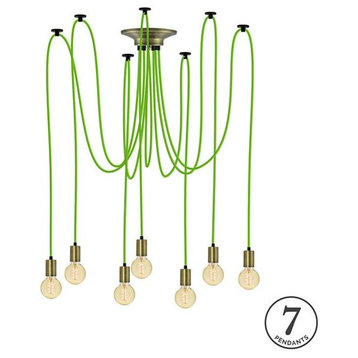 Green And Brass Ceiling Light