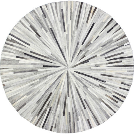 Bashian Santa Fe Grant Rug 8' Round Gray Rug