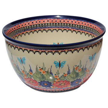 Polish Pottery Mixing Bowl Large, Pattern Number: 149ar
