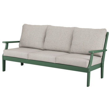 Trex Outdoor Furniture Yacht Club Deep Seating Sofa, Rainforest Canopy/Weathered