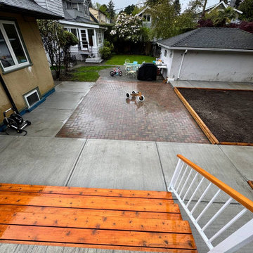 Backyard Hardscape and Deck Construction Near Completion – Kerrisdale Vancouver