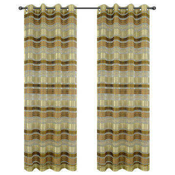 Becca Drapery Curtain Panels with Grommets, Green