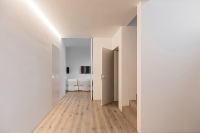 Example of a minimalist hallway design in Other with white walls