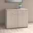 Office 500 36W Storage Cabinet with Doors in Sand Oak - Engineered Wood