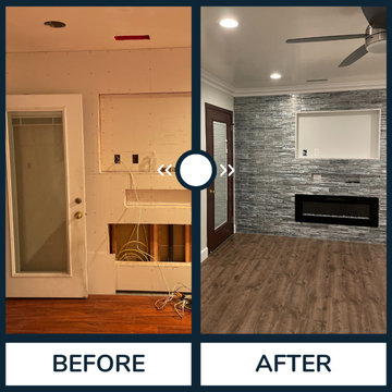Living Room Remodel with Electronic Fireplace | Anaheim, CA