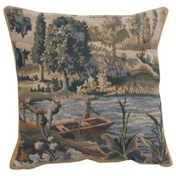 Paysage Flamand Bateau Decorative Couch Pillow Cover